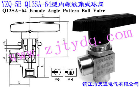 YZQ-5B Q13SA-64�̓��ݼy��ʽ���yYZQ-5B Q13SA-64 Female Angle Pattern Ball Valve